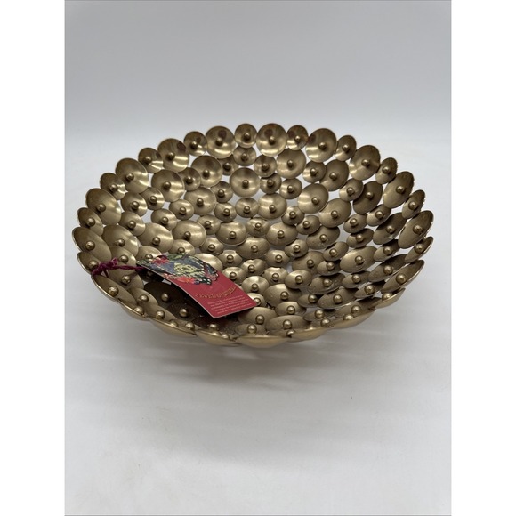 Jewel Of Mumbai Other - World Traveler Jewel of Mumbai Handcrafted‎ Metal Disc Decorative Bowl 12" New